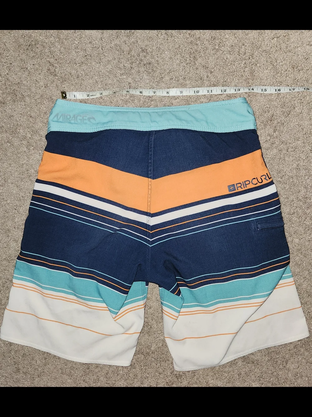 Rip Curl Men’s Striped Hybrid Board Shorts - Teal, Orange & Navy